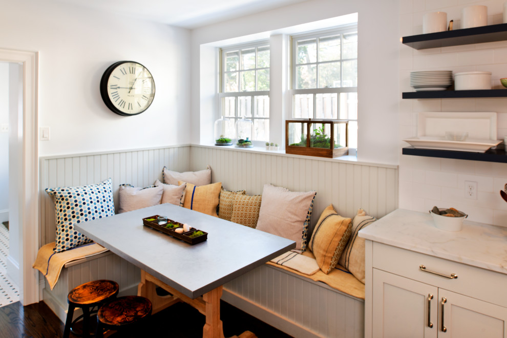 Vintage Bar Stools Kitchen Transitional with Banquette Seating Beadboard Corner