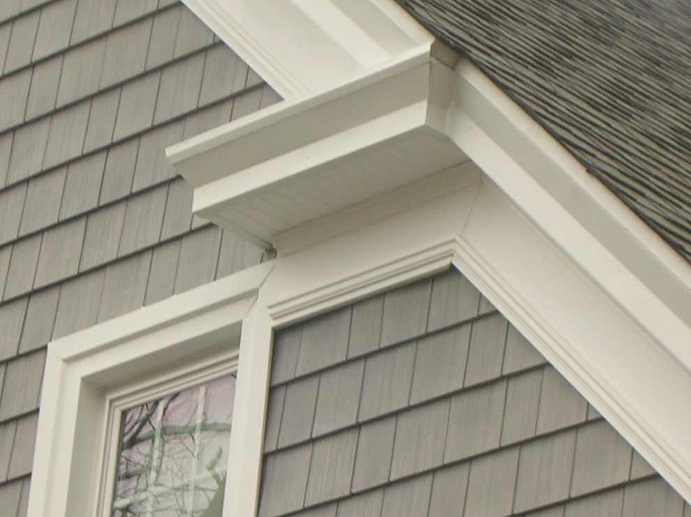 Vinyl Shake Siding Exterior Traditional with Cedar Impressions 7 Gray