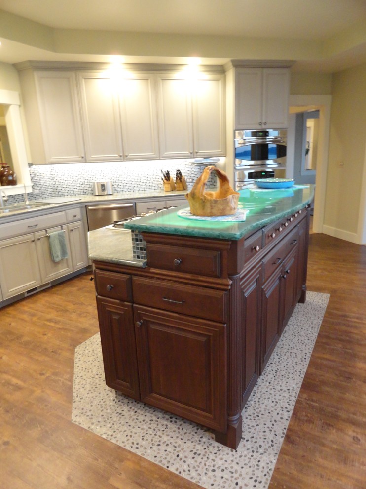 Vinyl Wood Plank Flooring Kitchen Beach with Apothecary Drawers Beach Cottage