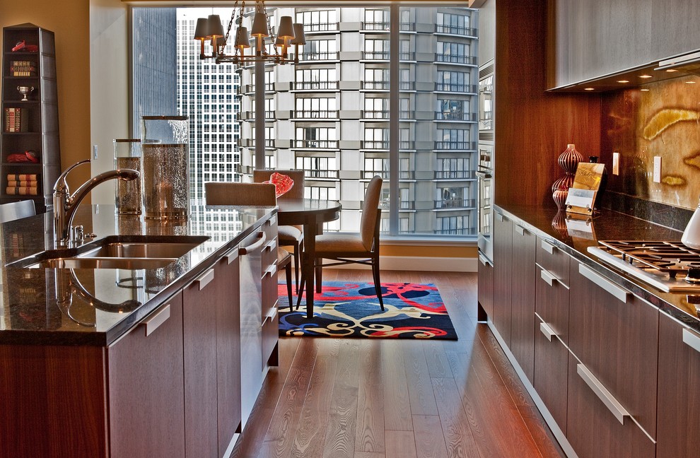 Visual Comfort Chandelier Kitchen Contemporary with Baker Furniture Bookcase Tower