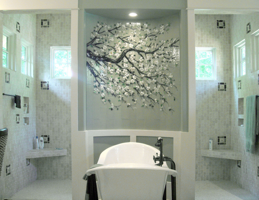 Walk in Shower Without Door Bathroom Traditional with None 1