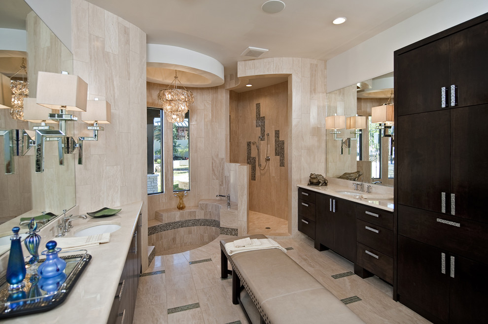 Walk in Showers Designs Bathroom Contemporary with Bathing Alcove Bathroom Bench
