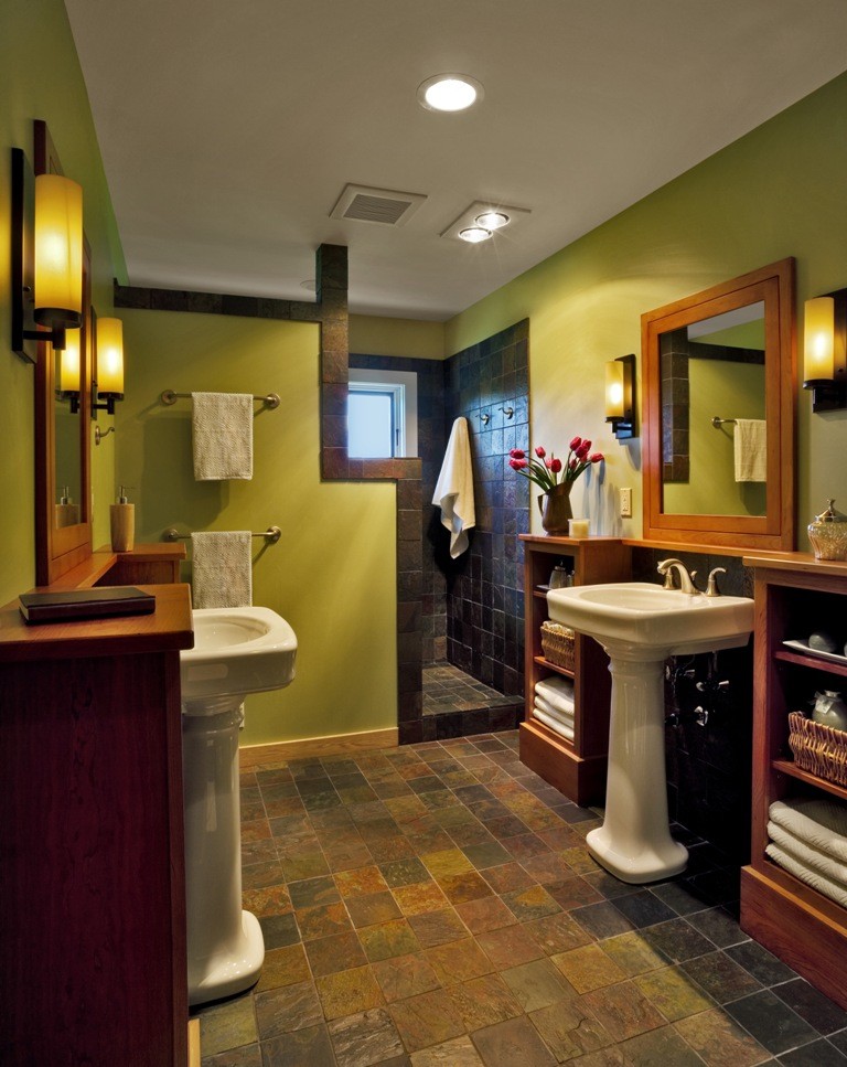 Walk in Showers Designs Bathroom Contemporary with Bathroom Built in Vanity Shelving