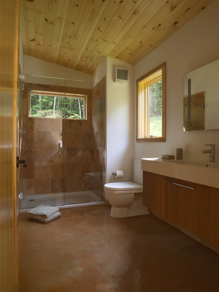 Wall Hung Vanity Bathroom Contemporary with Clean Lines Duravit Fixtures