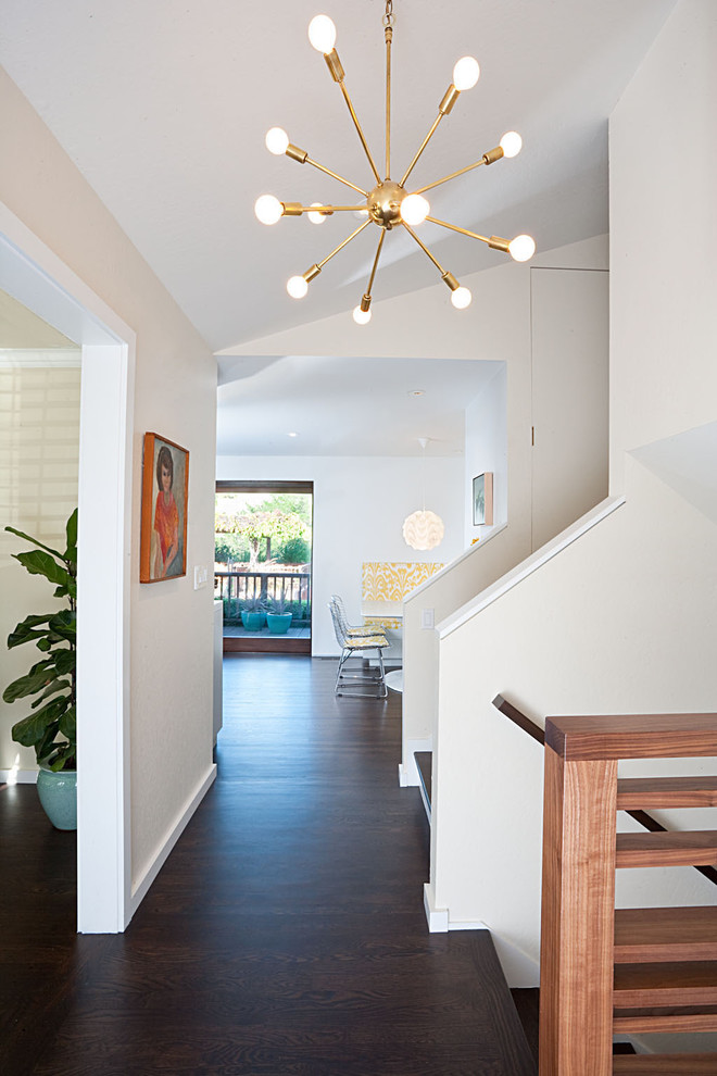 Wall Molding Designs Entry Midcentury with Art Banister Baseboard Ceiling