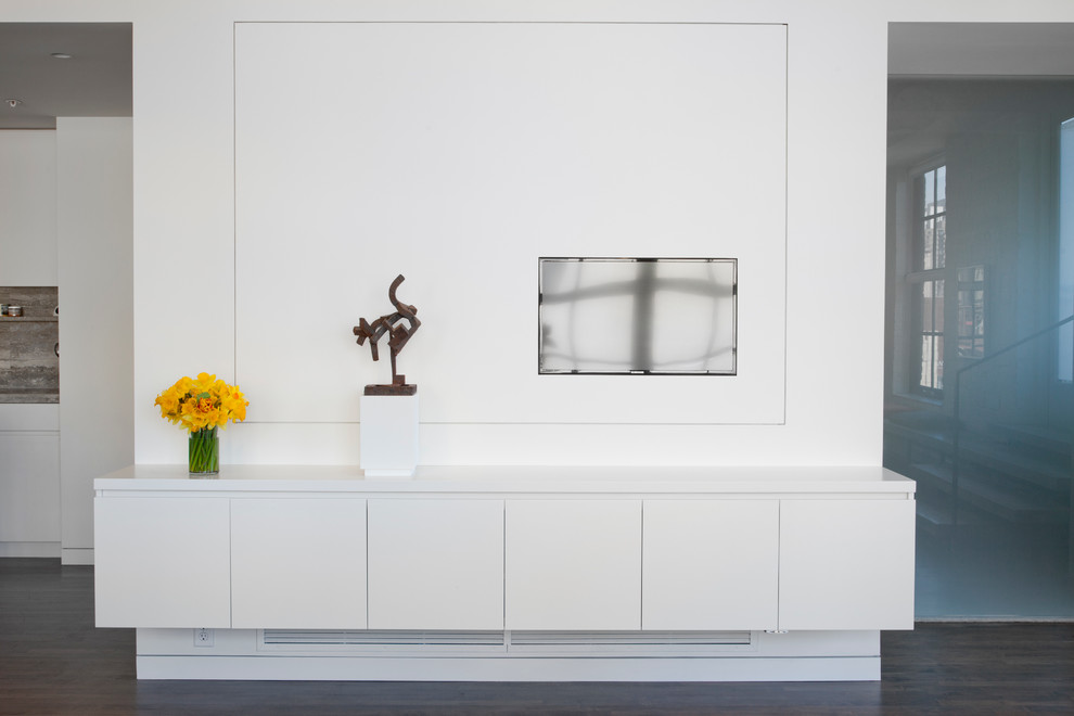 Wall Mount Media Cabinet Living Room Modern with Loft Modern Modern Wall