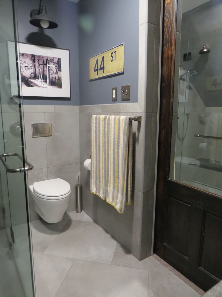 Wall Mount Toilet Bathroom Industrial with Barn Light Diorite Espresso
