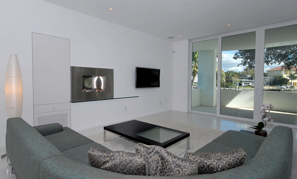 Wall Mounted Gas Fireplace Living Room Modern with Fireplace Feature Floor To