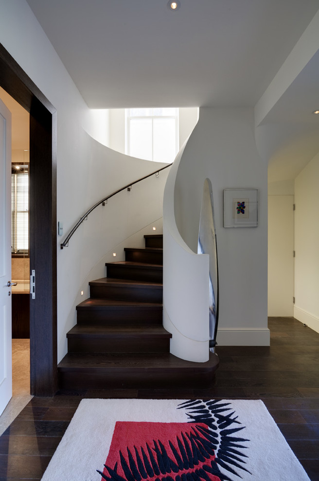 Wall Mounted Handrail Staircase Contemporary with Apartment Closed Risers Closed