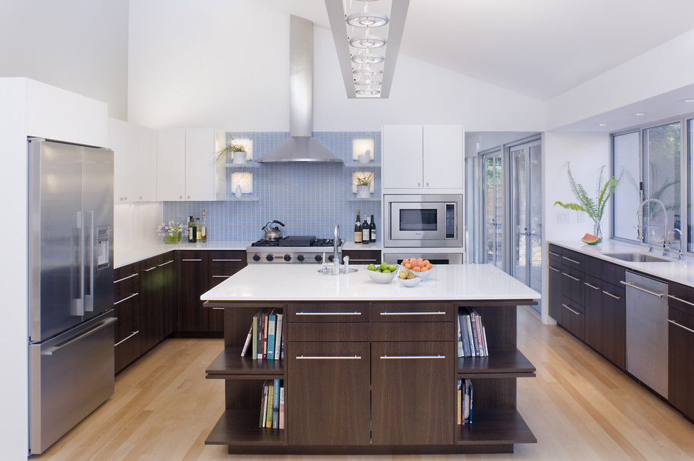 Wall Mounted Microwave Kitchen Contemporary with Bookshelves Ceiling Lighting Kitchen