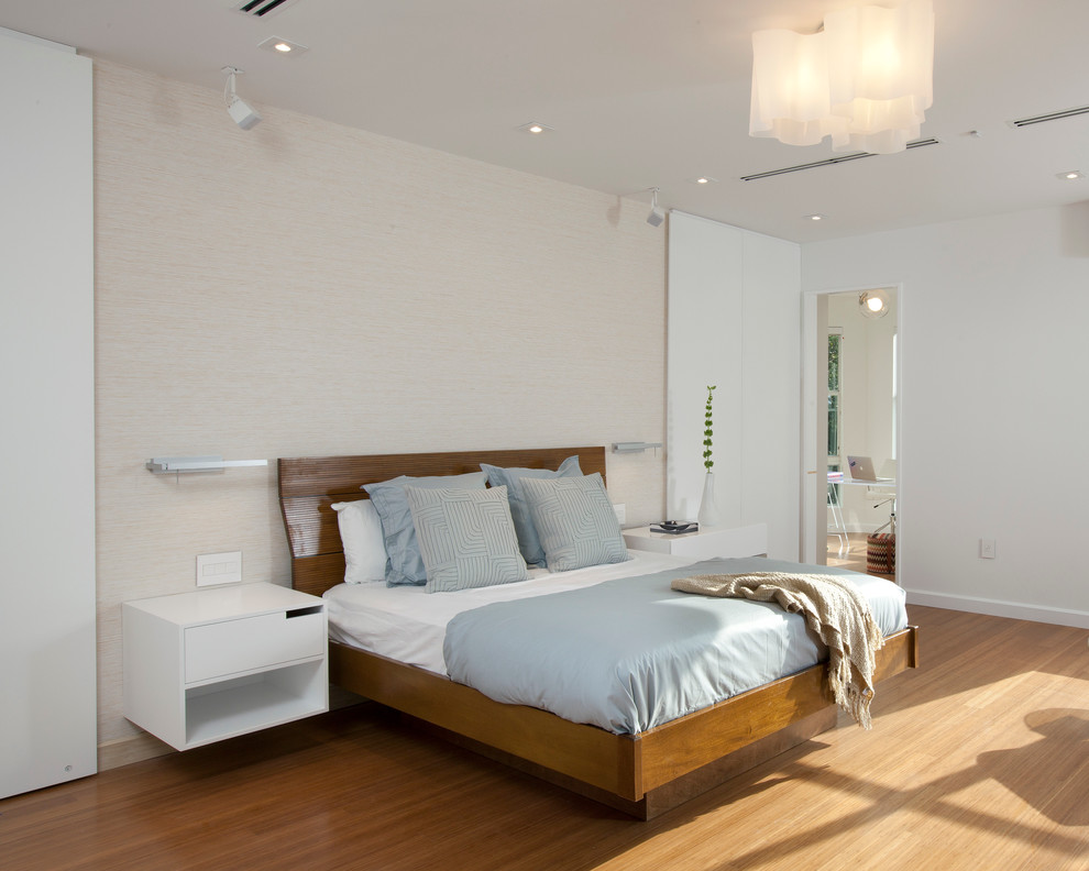 Wall Mounted Nightstands Bedroom Modern with Miami Interior Design 