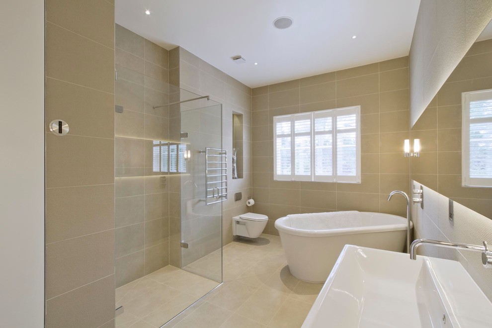 Wall Mounted Towel Rack Bathroom Contemporary with Angled Freestanding Bath Bathroom