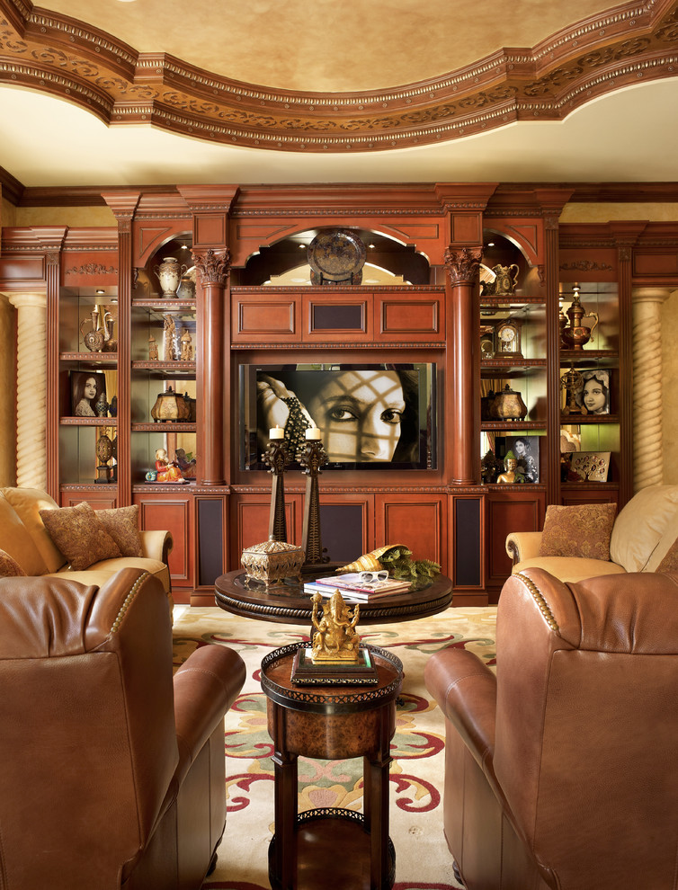 Wall Mounted Tv Cabinet Family Room Mediterranean with Area Rug Beige Lounge