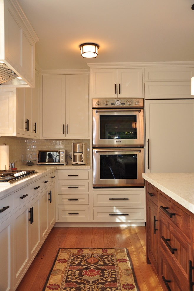 Wall Oven Cabinet Kitchen Contemporary with Cabinet Front Refrigerator Ceiling