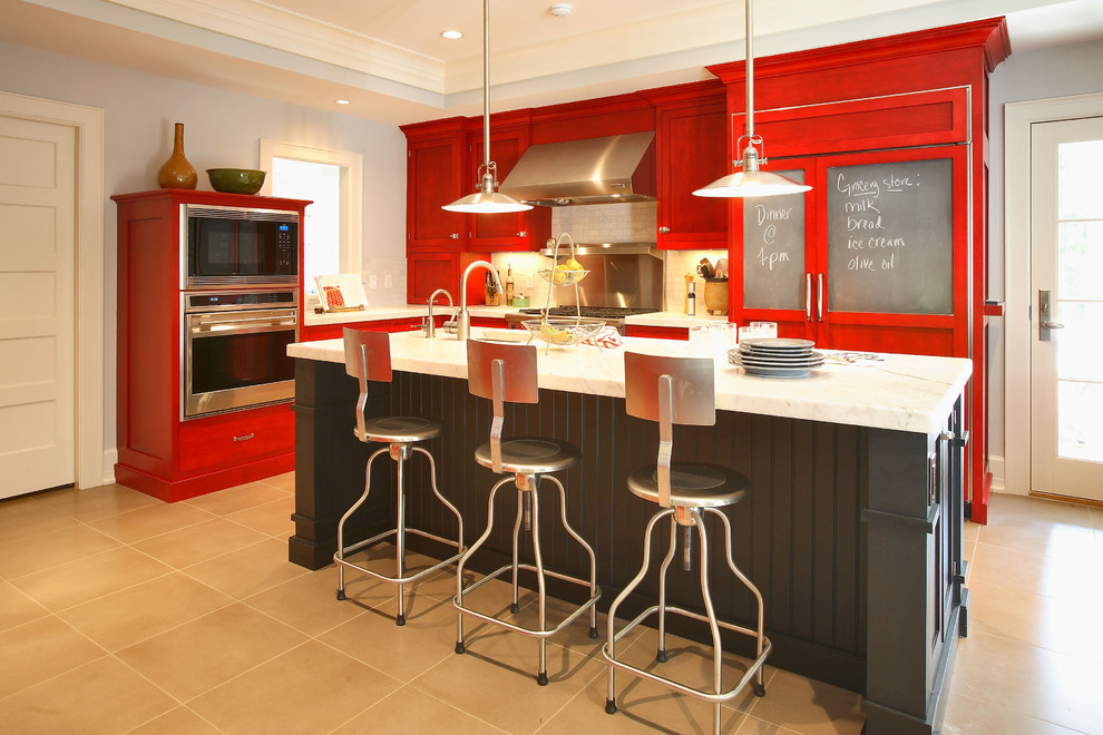 Wall Oven Cabinet Kitchen Eclectic with Award Winning Bead Board