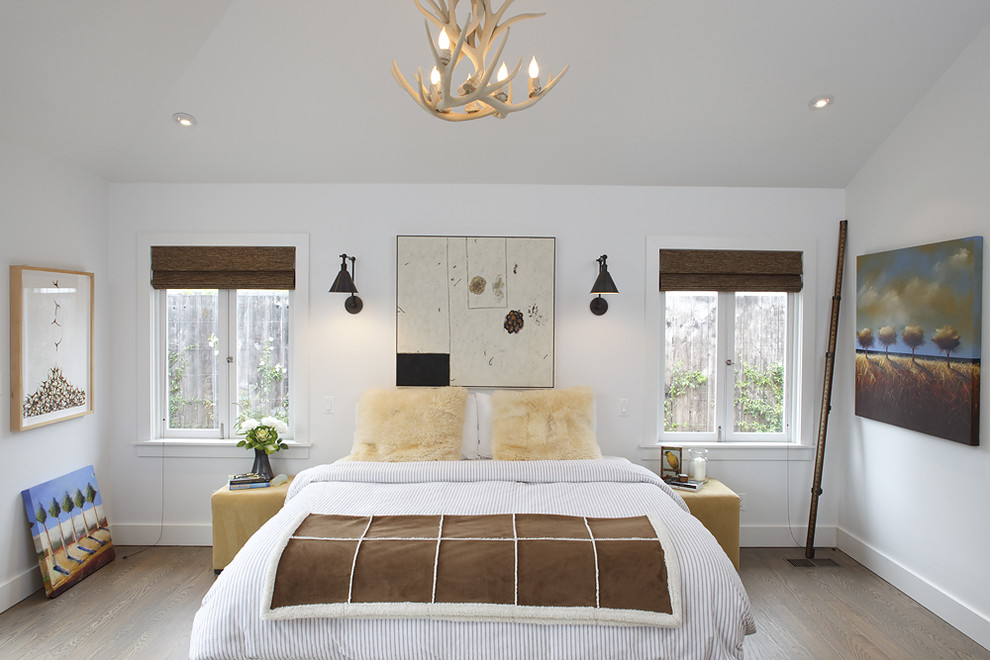Wall Sconce with Switch Bedroom Contemporary with Antler Chandelier Bedside Table