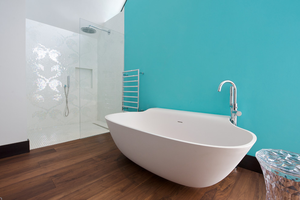 Warehouse of Tiffany Bathroom Contemporary with Aqua Basin Bath Blue