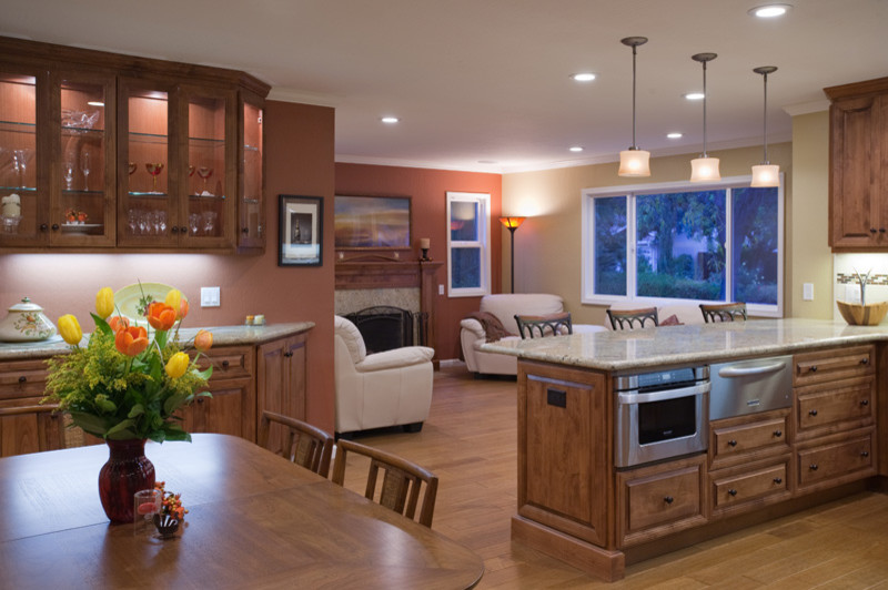 Washed Oak Furniture Kitchen Traditional with None 