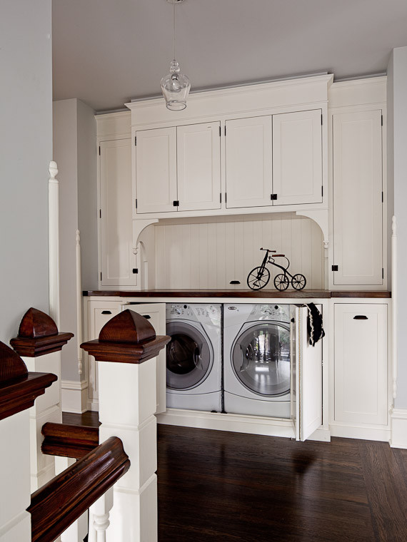 Washer Dryer Cabinet Laundry Room Contemporary with Built in Cabinetry Hidden Washerdryer