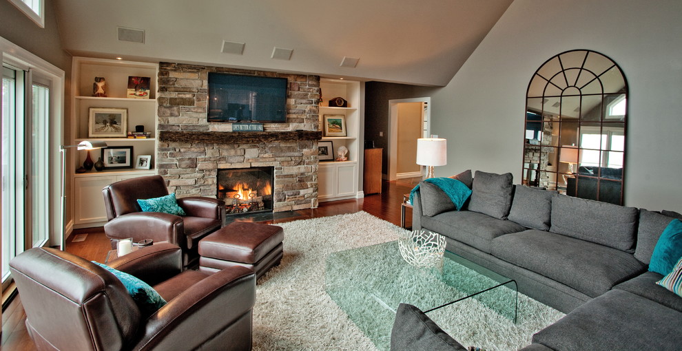 Waterfall Coffee Table Living Room Eclectic with Area Rug Built in Cabinetry