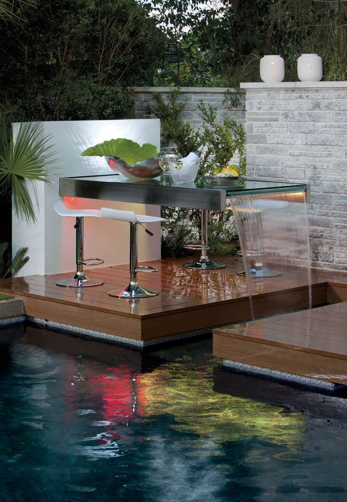 Waterfall Console Table Pool Contemporary with Bar Table Deck Outdoor