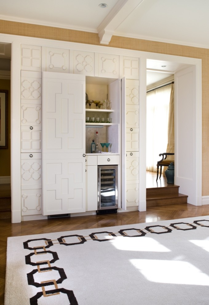 Wet Bar Cabinet Home Bar Contemporary with Carved Wood Cabinets Crown