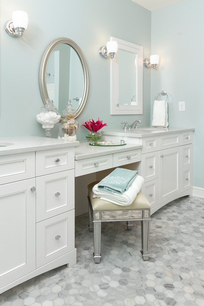 White Bathroom Vanity Bathroom Traditional with Double Bathroom Sink Double
