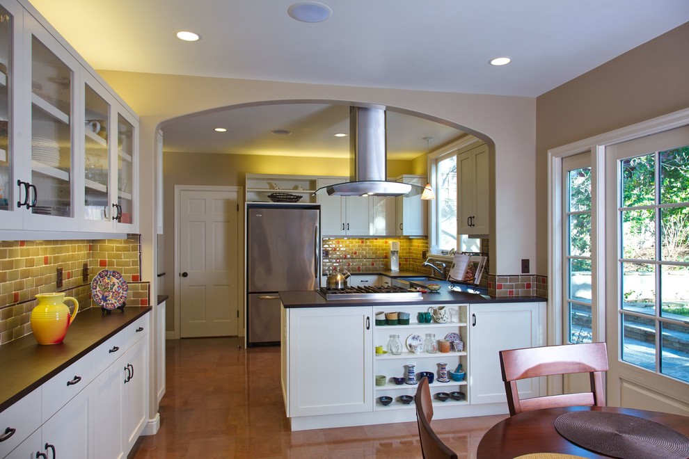 White Cork Flooring Kitchen Contemporary with Archway Archway at Peninsula