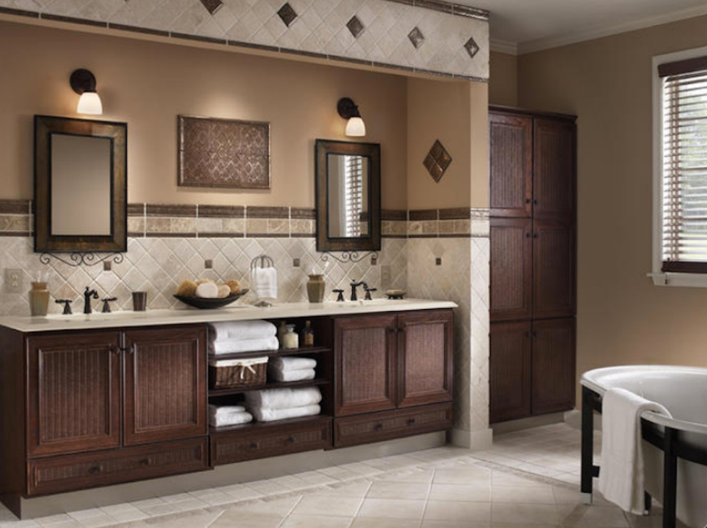 White Cultured Marble Bathroom Traditional with None 1