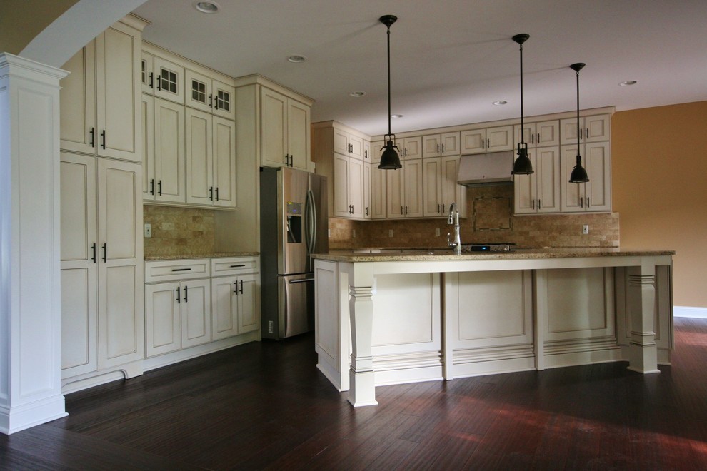 White Glazed Kitchen Cabinets Kitchen Craftsman with Craftsmans Kitchens Creamy White