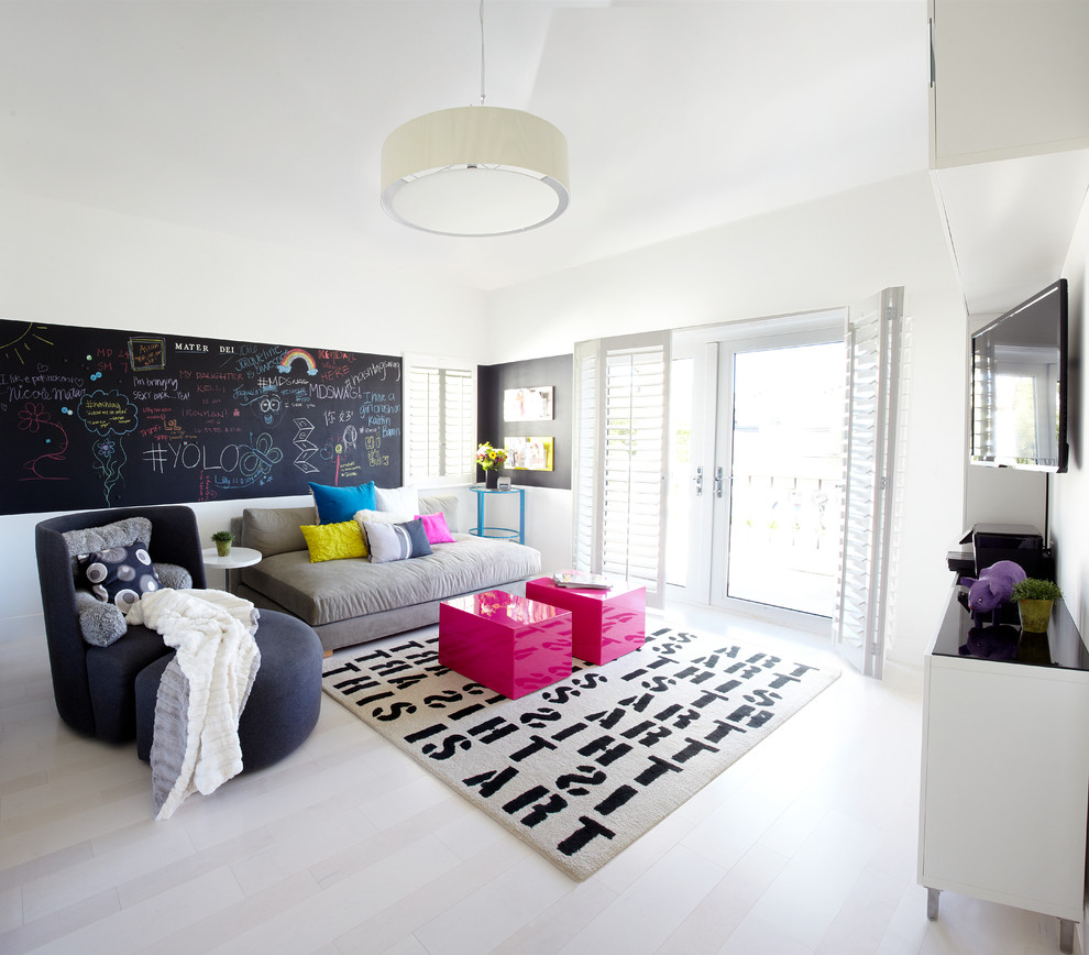 White Lacquer Bookcase Family Room Modern with Accent Tables Area Rug