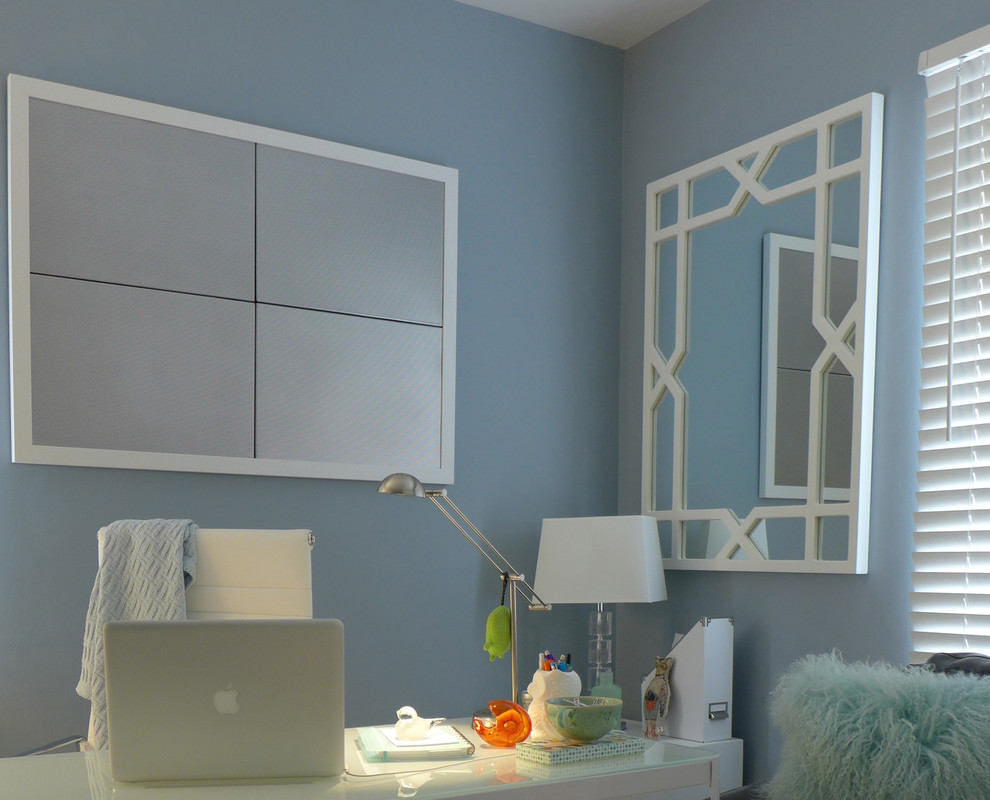 White Lacquer Mirror Home Office Modern with Benjamin Moore Color Stories