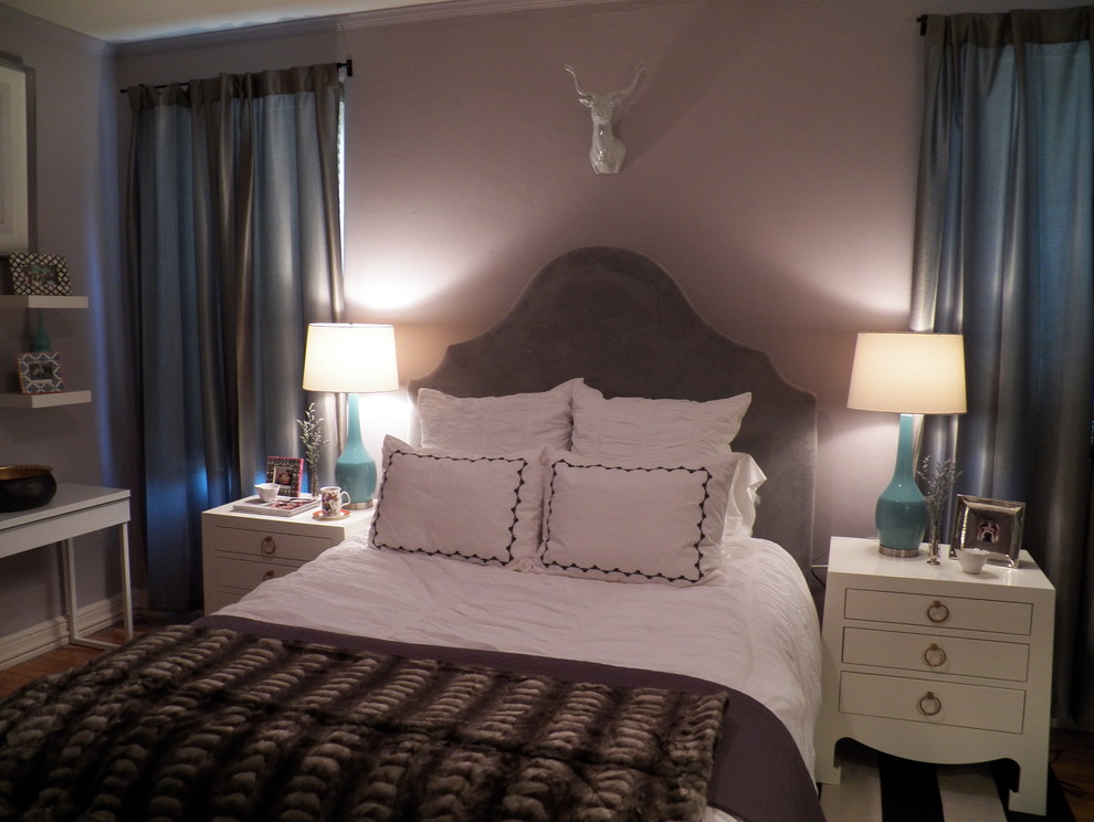 White Lacquer Nightstand Bedroom Eclectic with Benjamin Moore Painted Walls