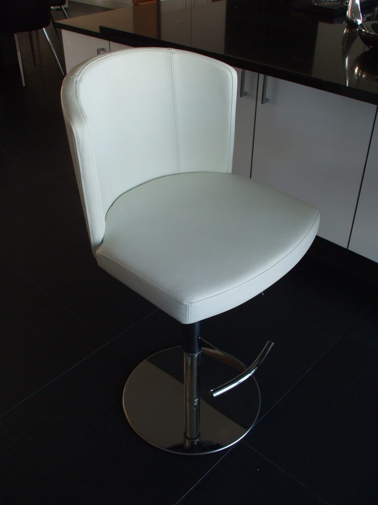 White Leather Bar Stools Kitchen Contemporary with Bar Stool Chairs For