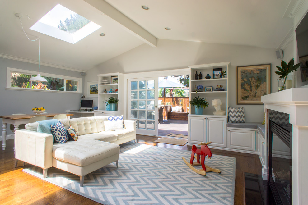 White Leather Sofa Living Room Transitional with Area Rug Built In