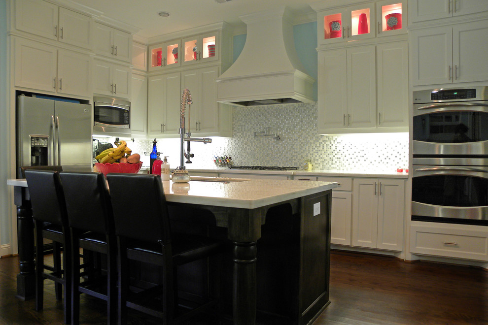 White Marble Countertops Kitchen Transitional with Bar Danby Marble Island