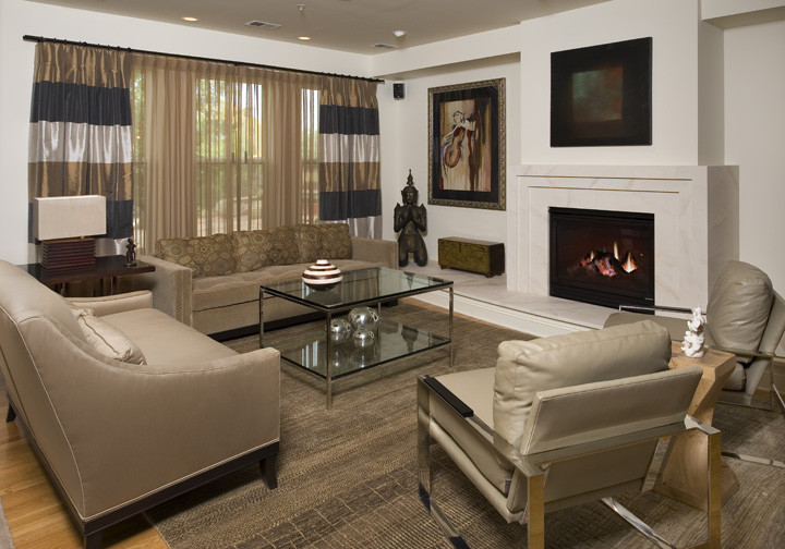 White Marble Fireplace Living Room Modern with Area Rug Art Chairs