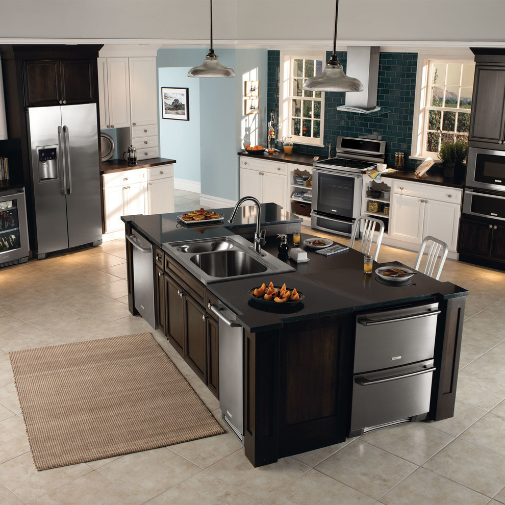 White Modern Kitchen Cabinets Kitchen Contemporary with None 