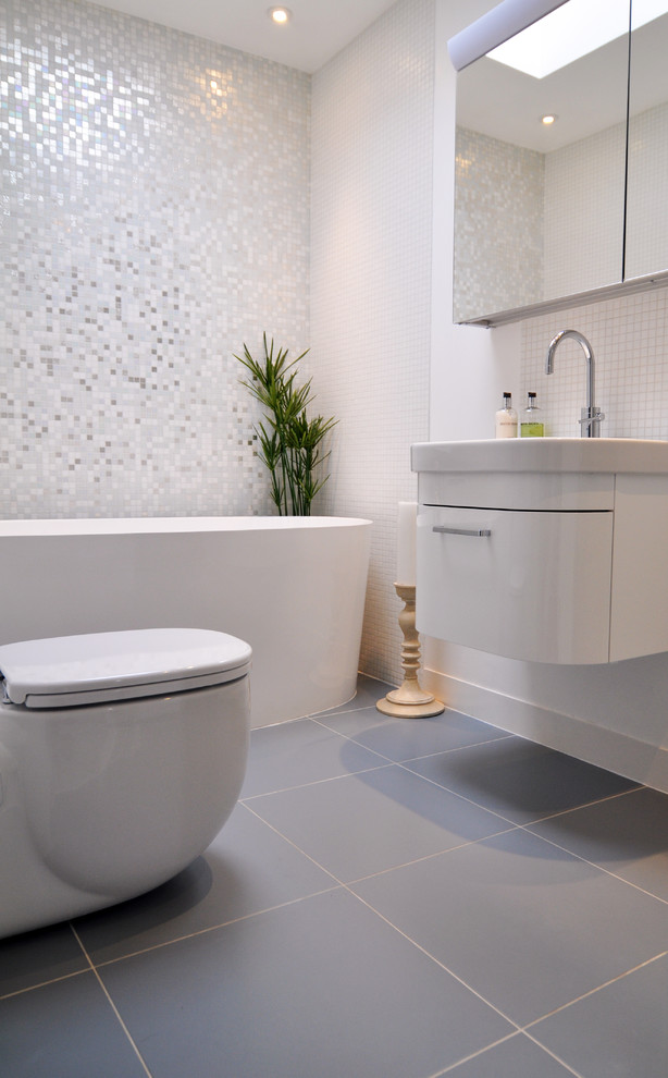 White Mosaic Tile Bathroom Contemporary with Bathroom Bisazza Contemporary Designer
