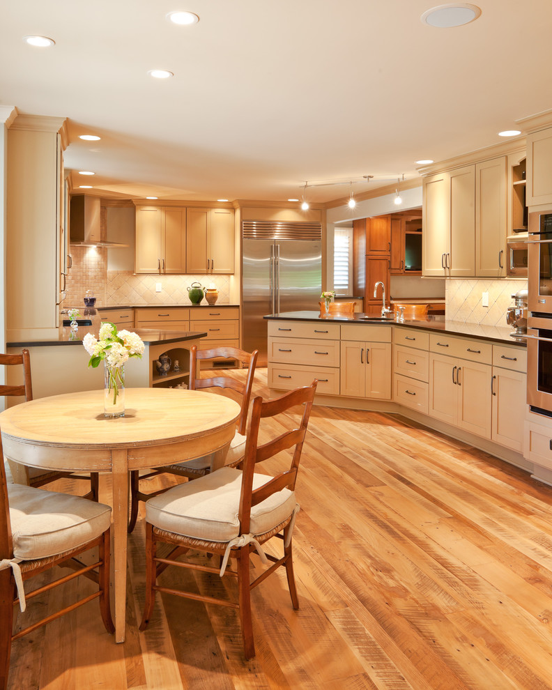 White Oak Kitchen Cabinets Kitchen Traditional with Clean Contemporary Diamond Backsplash