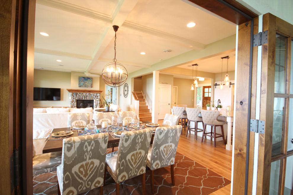 White Oak Wood Floors Dining Room Beach with Beach House Cottage Lake