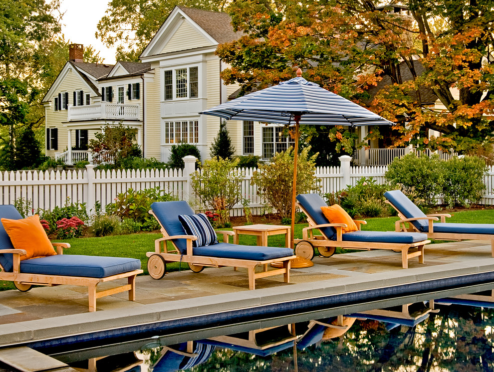 White Picket Fences Patio Traditional with Balcony Chaise Lounge Exterior