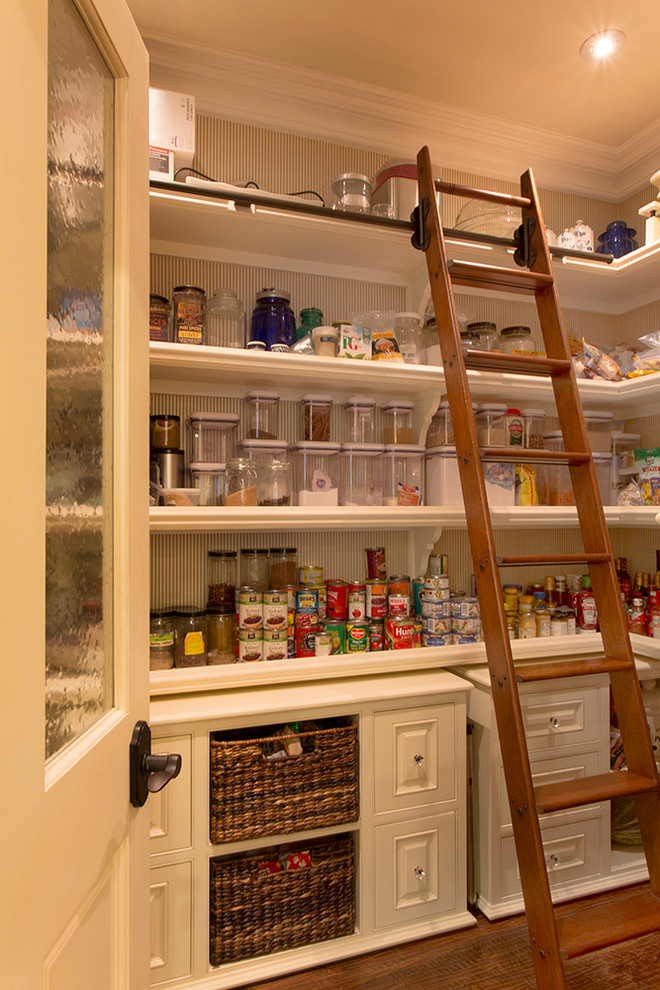 White Step Ladder Kitchen Traditional with Basket Storage Canisters Crown