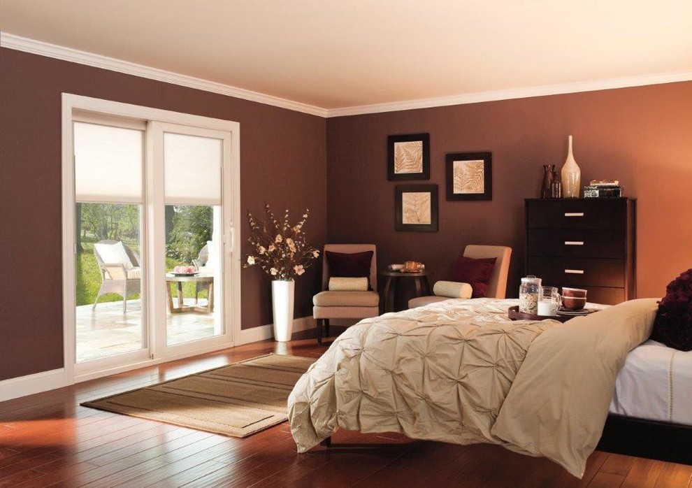 White Tufted Headboard Bedroom Contemporary with 350 Series Pella Pet by Pella Doors and Windows of Northern California