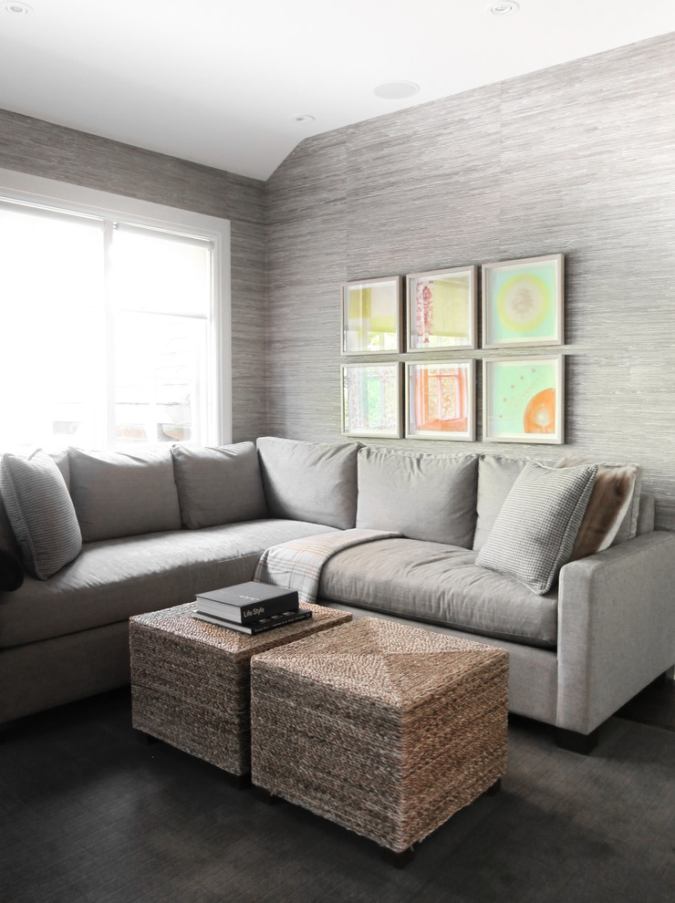 Wicker Coffee Table Family Room Transitional with Corner Sofa Gallery Wall