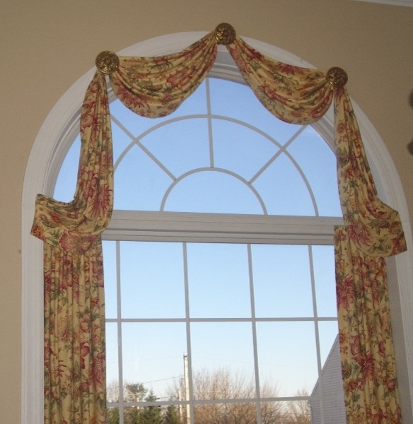 Window Treatment for Large Windows Living Room with Arch Window Arch Window