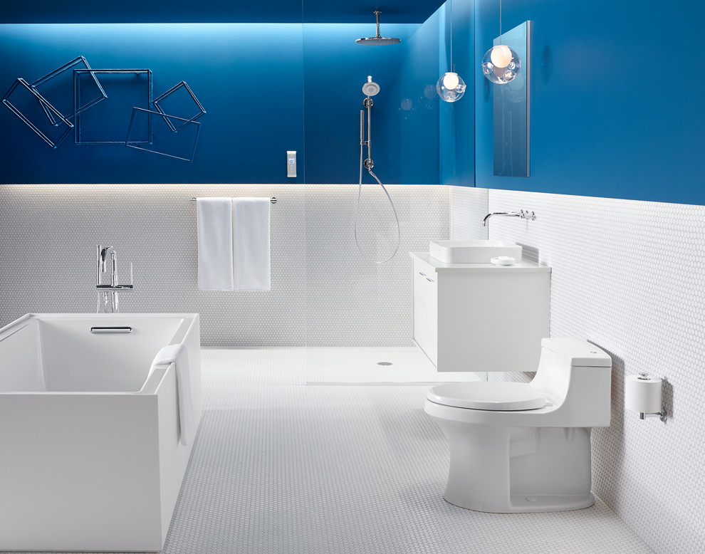 Window Treatment for Sliding Glass Door Spaces Contemporary with Accessible Shower Aging In
