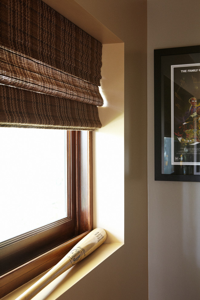 Window Treatments for Basement Windows Spaces with Bamboo Shades Man Cave