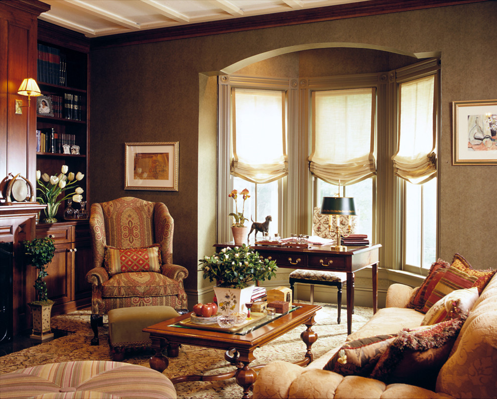 Window Treatments for Bay Window Living Room Traditional with Accent Chair Bay Window