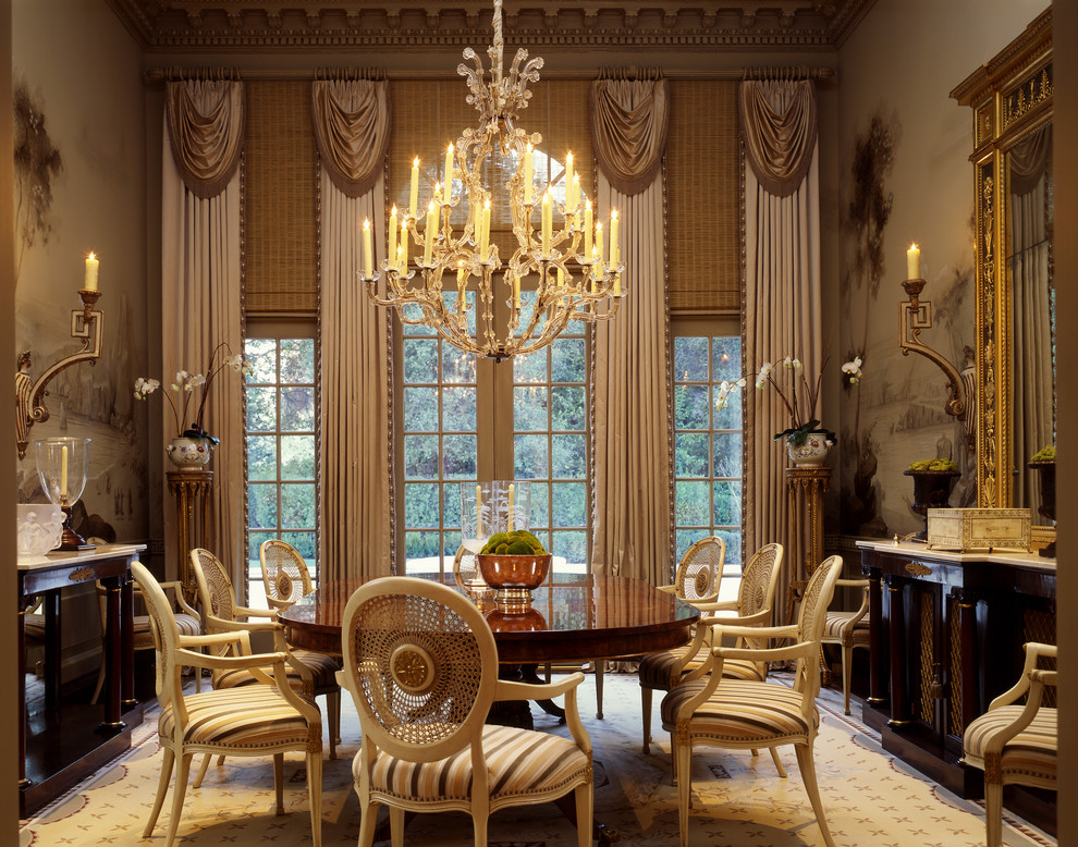 Window Treatments for Dining Room Dining Room Traditional with Antique Centerpiece Chandelier Circular
